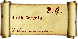 Misik Gergely névjegykártya